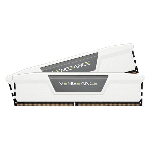 Corsair VENGEANCE DDR5 RAM 32GB (2x16GB) 5200MHz CL40 Intel XMP iCUE Kompatibel Computer Speicher - Weiß (CMK32GX5M2B5200C40W) von Corsair