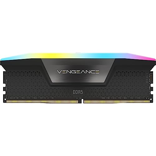 Corsair VENGEANCE RGB DDR5 RAM 192GB (4x48GB) 5200MHz CL38 Intel XMP iCUE Kompatibel Computer Speicher - Schwarz (CMH192GX5M4B5200C38) von Corsair