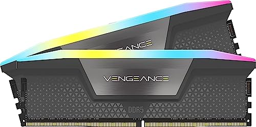 Corsair VENGEANCE RGB DDR5 RAM 32GB (2x16GB) 5600MHz CL36 AMD EXPO iCUE Kompatibel Computer Speicher - Grau (CMH32GX5M2B5600Z36K) von Corsair