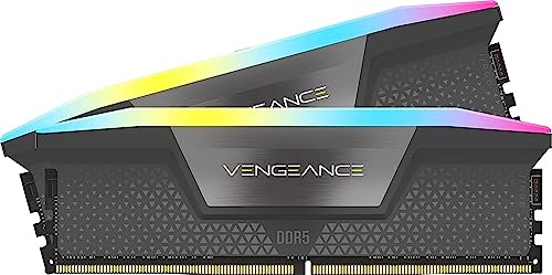 Corsair VENGEANCE RGB DDR5 32GB (2x16GB) DDR5 6000MHz CL30 AMD EXPO Intel XMP iCUE Kompatibler Computerspeicher - Grau (CMH32GX5M2B6000Z30K) von Corsair