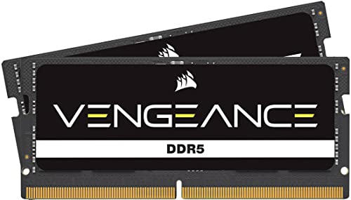 Corsair VENGEANCE SODIMM DDR5 RAM 16GB (2x8GB) 4800MHz CL40 Intel XMP iCUE Kompatibel Computer Speicher - Schwarz (CMSX16GX5M2A4800C40) von Corsair