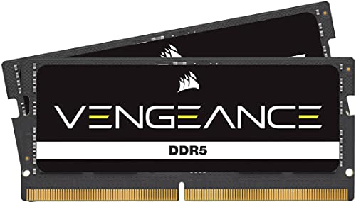 Corsair VENGEANCE SODIMM DDR5 RAM 64GB (2x32GB) 4800MHz CL40 Intel XMP iCUE Kompatibel Computer Speicher - Schwarz (CMSX64GX5M2A4800C40) von Corsair