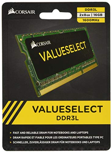 Corsair Value Select SODIMM 16GB (2x8GB) DDR3L 1600MHz C11 Speicher für Laptop/Notebooks - Schwarz von Corsair
