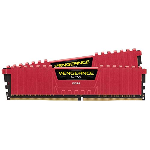 Corsair Vengeance LPX 16GB (2x8GB) DDR4 3200MHz C16 XMP 2.0 High Performance Desktop Arbeitsspeicher Kit, Rot von Corsair