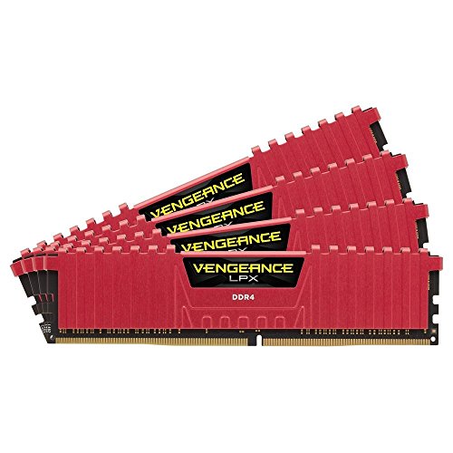 Corsair Vengeance LPX 64GB (4x16GB) DDR4 2133MHz C13 XMP 2.0 High Performance Desktop Arbeitsspeicher Kit, Rot von Corsair