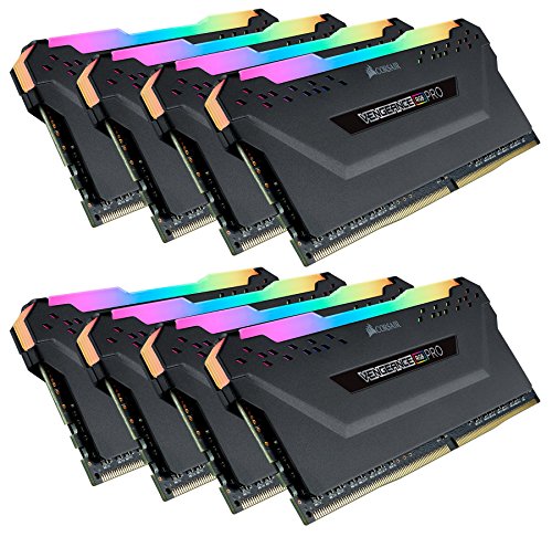 Corsair Vengeance RGB PRO 128GB (8x16GB) DDR4 2666MHz C16 XMP 2.0 Enthusiast RGB LED-Beleuchtung Speicherkit - schwarz von Corsair