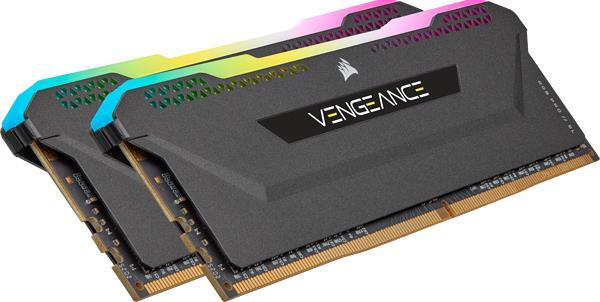 Corsair Vengeance RGB PRO SL - DDR4 - Kit - 16 GB: 2 x 8 GB - DIMM 288-PIN - 3600 MHz / PC4-28800 - CL18 - 1.35 V - ungepuffert - non-ECC - Schwarz (CMH16GX4M2D3600C18) von Corsair