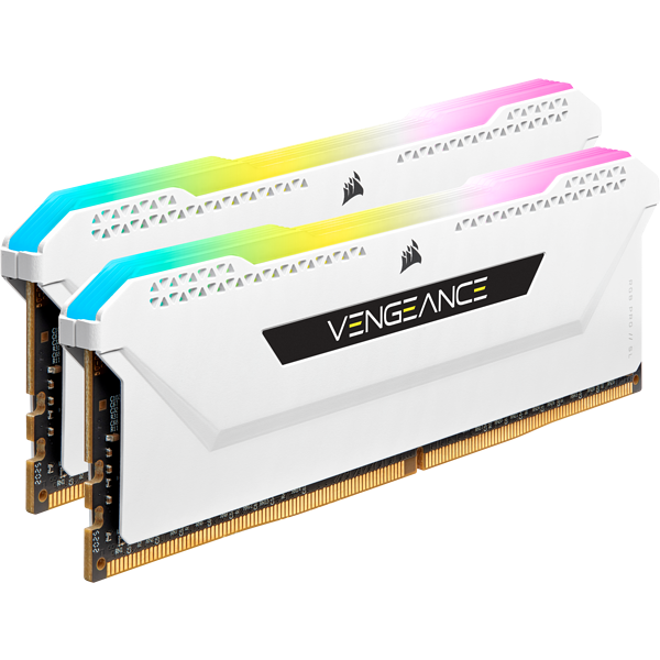 Corsair Vengeance RGB PRO SL - DDR4 - Kit - 16 GB: 2 x 8 GB - DIMM 288-PIN - 3600 MHz / PC4-28800 - CL18 - 1.35 V - ungepuffert - non-ECC - weiß (CMH16GX4M2D3600C18W) von Corsair