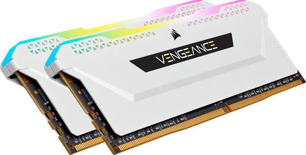 Corsair Vengeance RGB PRO SL - DDR4 - Kit - 32 GB: 2 x 16 GB - DIMM 288-PIN - 3600 MHz / PC4-28800 - CL18 - 1.35 V - ungepuffert - non-ECC - weiß (CMH32GX4M2D3600C18W) von Corsair