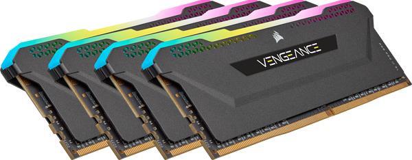 Corsair Vengeance RGB PRO SL - DDR4 - Kit - 32 GB: 4 x 8 GB - DIMM 288-PIN - 3200 MHz / PC4-25600 - CL16 - 1.35 V - ungepuffert - non-ECC - Schwarz (CMH32GX4M4E3200C16) von Corsair