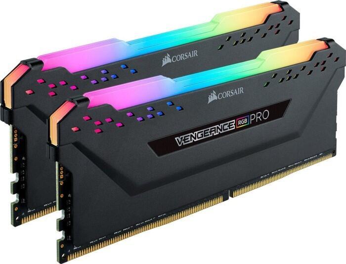 Corsair Vengeance RGB PRO schwarz DIMM Kit 16GB, DDR4-3200, CL16-18-18-36 von Corsair