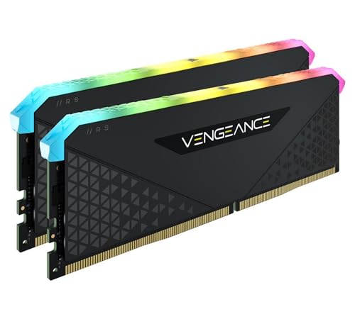 Corsair Vengeance RGB RS 32 GB (2 x 16 GB) DDR4 3.600MHz C18 Arbeitsspeicher (Dynamische RGB-Beleuchtung, Kompatibilität mit Intel 300/400/500 & AMD 400/500 Series) Schwarz von Corsair