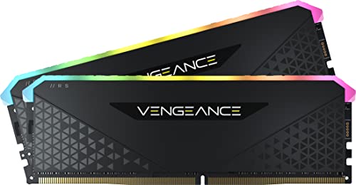 Corsair Vengeance RGB RS 64 GB (2 x 32 GB) DDR4 3.200MHz C16 Arbeitsspeicher (Dynamische RGB-Beleuchtung, Kompatibilität mit Intel 400/500 & AMD 300/400/500 Series) Schwarz von Corsair