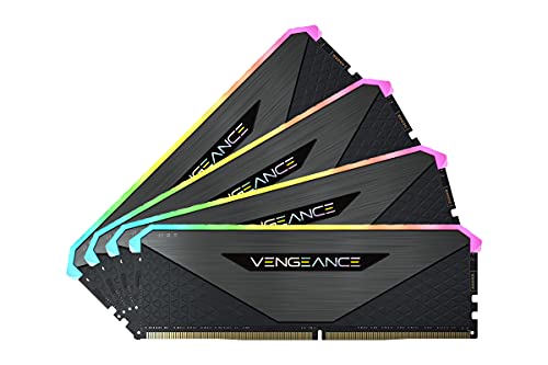 Corsair Vengeance RGB RT 128 GB (4 x 32 GB) DDR4 3.200MHz C16 Arbeitsspeicher (Dynamische RGB-Beleuchtung, Optimiert für AMD 300/400/500 Series, Kompatibilität mit Intel 300/400/500 Series) Schwarz von Corsair