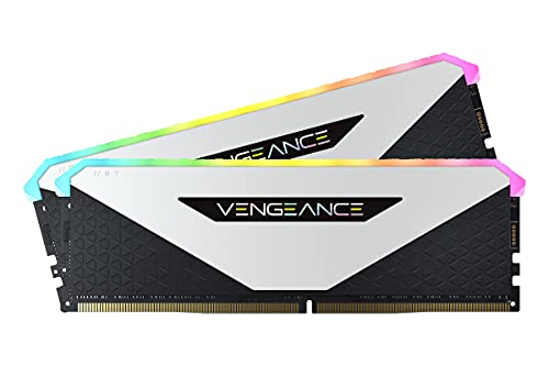 Corsair Vengeance RGB RT 16 GB (2 x 8 GB) DDR4 3.200MHz C16 Arbeitsspeicher (Dynamische RGB-Beleuchtung, Optimiert für AMD 300/400/500 Series, Kompatibilität mit Intel 300/400/500 Series) Weiß von Corsair