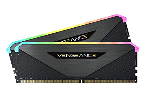 Corsair Vengeance RGB RT 64 GB (2 x 32 GB) DDR4 3.200MHz C16 Arbeitsspeicher (Dynamische RGB-Beleuchtung, Optimiert für AMD 300/400/500 Series, Kompatibilität mit Intel 300/400/500 Series) Schwarz von Corsair