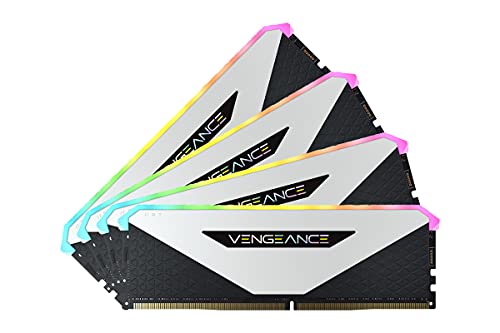 Corsair Vengeance RGB RT 64 GB (4 x 16 GB) DDR4 3.200MHz C16 Arbeitsspeicher (Dynamische RGB-Beleuchtung, Optimiert für AMD 300/400/500 Series, Kompatibilität mit Intel 300/400/500 Series) Weiß von Corsair