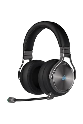 Corsair Virtuoso RGB Wireless SE High-Fidelity-Gaming-Headset (7.1-Surround-Sound, Omnidirektionales Mikrofon in Broadcast-Qualität, Kompatibel mit PC, PS4, Switch und Mobilgeräten) Gunmetal von Corsair