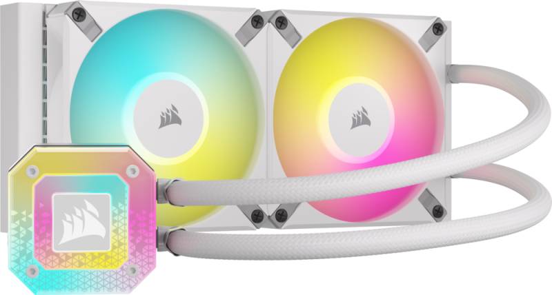 Corsair Wasserkühlung 240mm CORSAIR iCUE H100i ELITE CAPELLIX XT, Weiß von Corsair