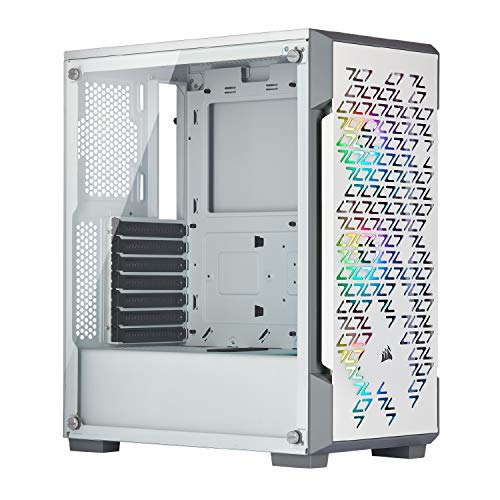 Corsair iCUE 220T RGB Airflow Gehärtetes Glas Mid-Tower ATX Smartes Gaming Gehäuse, weiß von Corsair