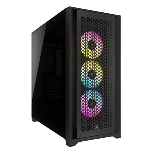 Corsair iCUE 5000D RGB Airflow Mid-Tower-Gehäuse, 3 × AF120 RGB Elite-Lüfter – iCUE Lighting Node PRO-Beleuchtungssteuerung – Konstruktion Mit Hohem Luftdurchsatz - Schwarz Corsair iCUE 5000D RGB Airflow Mid-Tower-Gehäuse, 3 × AF120 RGB Elite-Lüfter – iCUE Lighting Node PRO-Beleuchtungssteuerung – Konstruktion Mit Hohem Luftdurchsatz - Schwarz von Corsair