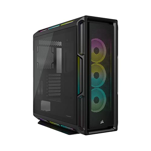 Corsair iCUE 5000T RGB Mid-Tower-ATX-PC-Gehäuse - 208 ansteuerbare RGB-LEDs - Platz für mehrere 360-mm-Radiatoren - drei integrierte CORSAIR LL120 RGB-Lüfter - COMMANDER CORE XT-Controller - Schwarz von Corsair