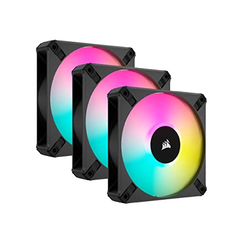 Corsair iCUE AF120 RGB ELITE 120mm PWM Dreifach-Lüfter-Kit - Acht-LEDs Pro - AirGuide-Technologie - Fluiddynamisches Lager - Inklusive iCUE Lighting Node CORE Controller - Schwarz, Desktop Corsair iCUE AF120 RGB ELITE 120mm PWM Dreifach-Lüfter-Kit - Acht-LEDs Pro - AirGuide-Technologie - Fluiddynamisches Lager - Inklusive iCUE Lighting Node CORE Controller - Schwarz, Desktop von Corsair