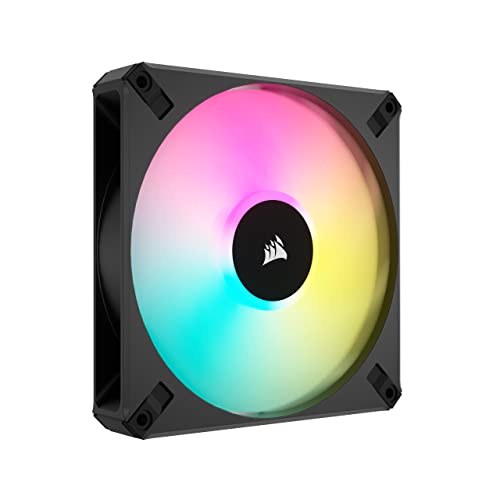 Corsair iCUE AF120 RGB ELITE 120mm PWM Dreifach-Lüfter-Kit - Acht RGB-LEDs Pro Lüfter - AirGuide-Technologie - Fluiddynamisches Lager - Inklusive iCUE Lighting Node CORE Controller - Schwarz von Corsair