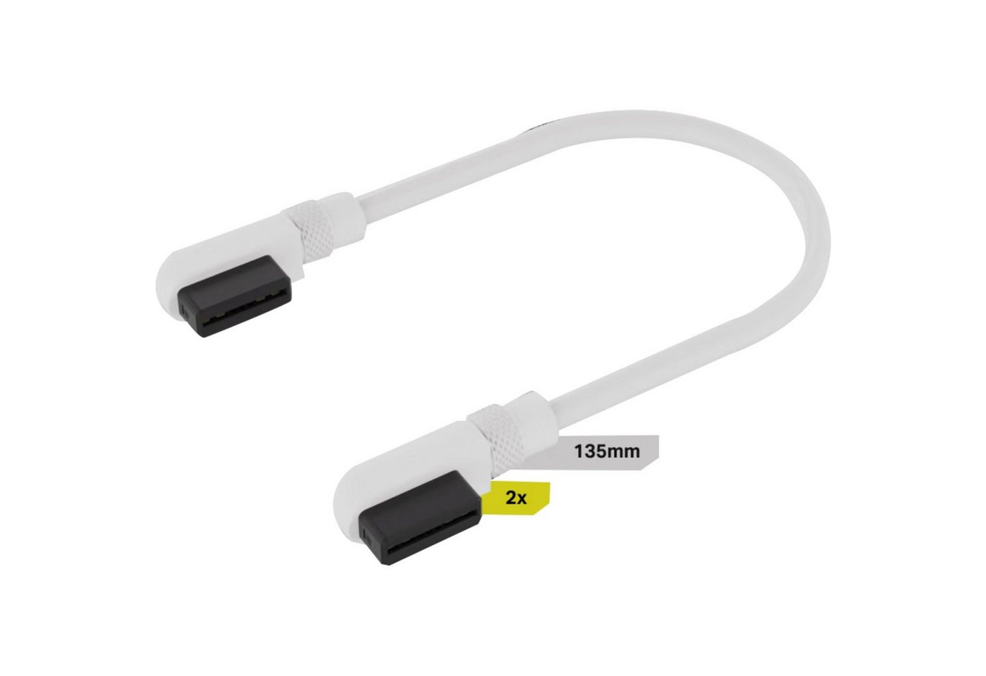 Corsair iCUE LINK Slim-Kabel, 135mm, 90° abgewinkelt Stromkabel von Corsair