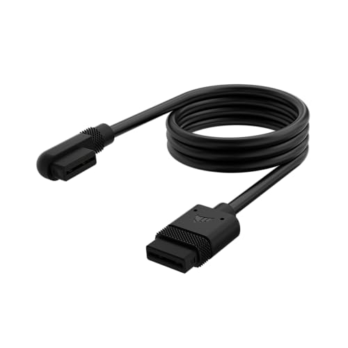 Corsair iCUE LINK Slim Kabel - 600mm Gerade/Schlank 90° - Schwarz von Corsair