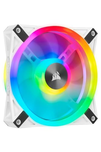 Corsair iCUE QL140 RGB, 140-mm-RGB-LED-PWM-Lüfter (34 Einzeln Ansteuerbare RGB-LEDs, Schwindigkeiten Bis zu 1,250 U/Min, Geräuscharm) Einzelpackung - weiß von Corsair