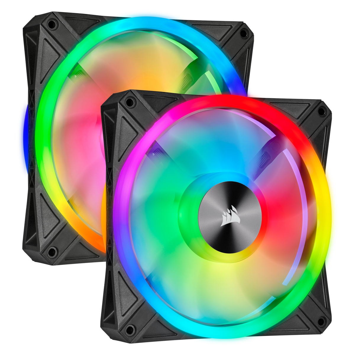 Corsair iCUE QL140 RGB PWM 2er-Pack | 140mm Gehäuselüfter inkl. Lighting Node CORE von Corsair