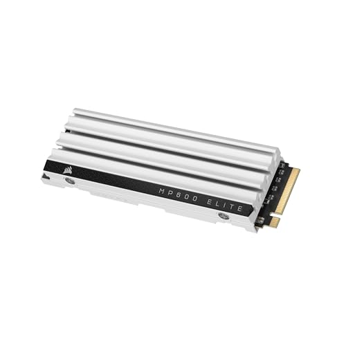 Corsair MP600 Elite 1TB M.2 PCIe Gen4 x4 NVMe SSD - Optimiert für PS5 - Inklusive Kühlkörper - M.2 2280 - Bis zu 7.000MB/Sek. Sequentielles Lesen - High-Density 3D TLC NAND - Weiß von Corsair