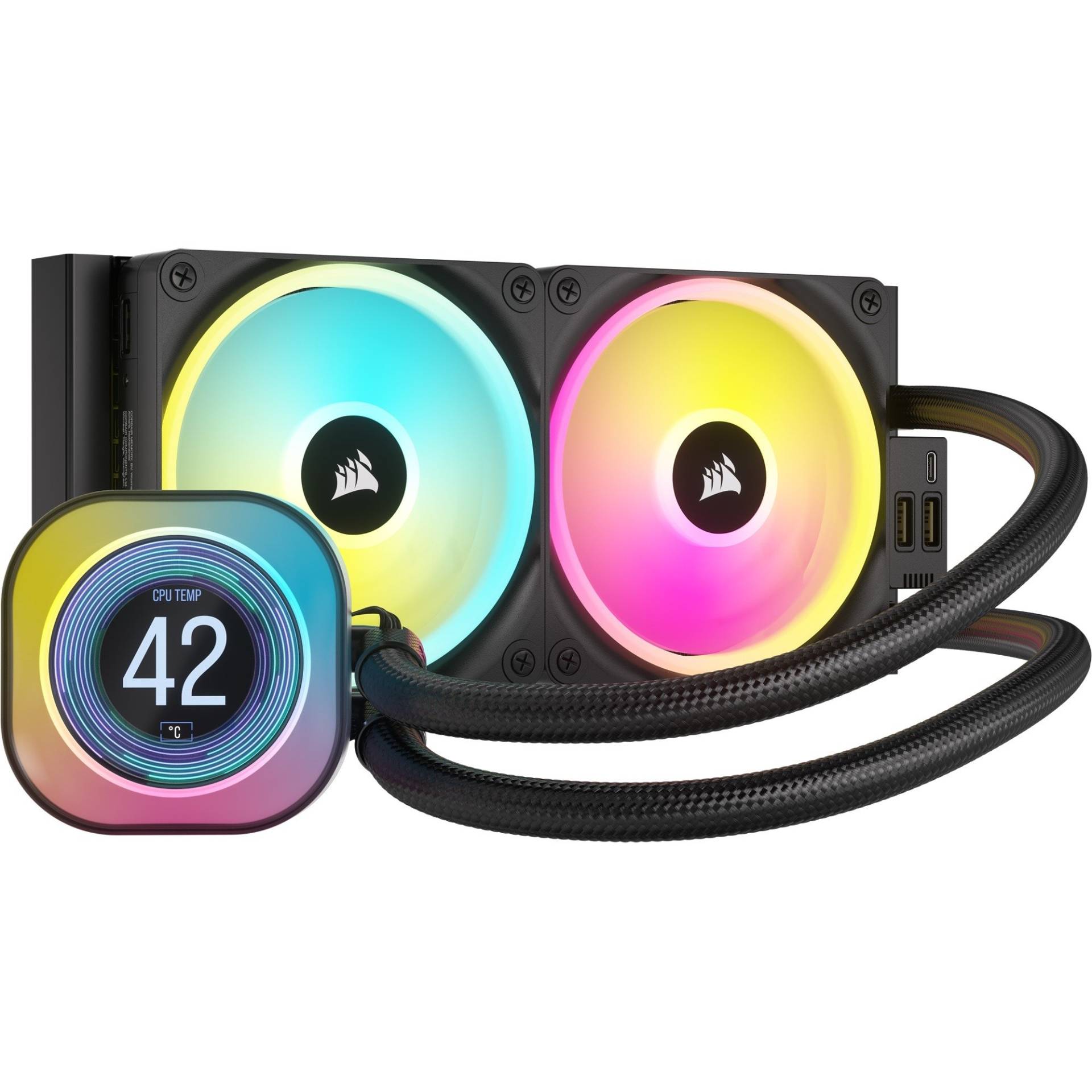 iCUE LINK H100i LCD Liquid CPU Cooler , Wasserkühlung von Corsair