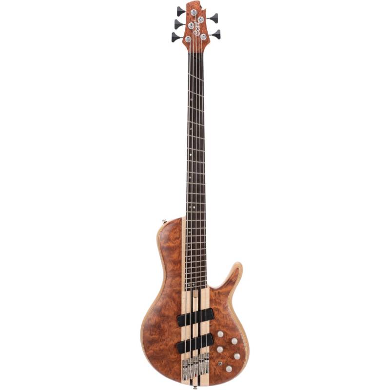 Cort A5 Beyond Open Pore Bubinga Natural 5-String Electric Bass Guitar with Case von Cort