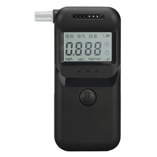 Alkoholtester, Alkoholtester für Alkohol, Digitaler Alkoholtester, Tragbarer Atemanalysator, LCD-Display, Hochpräziser Alkoholtester, 4 Schalteinheiten, 5 Mundstücke von Cosiki