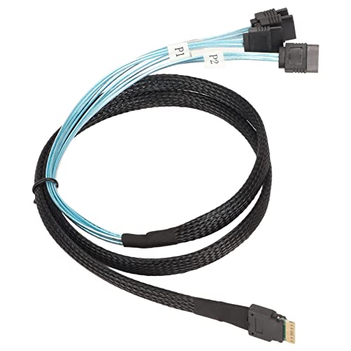 SAS-Kabel zu SATA, SAS-Kabel 7-poliger -Punkt-zu-Punkt-Speicher, Verzinnter Kupferkern, Aluminiumfolie, Abschirmschicht, Verschleißfest, Schnelle Übertragung für Computer von Cosiki