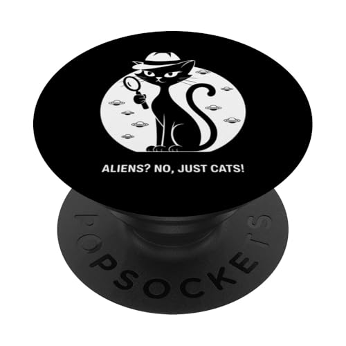 Detektivkatze Alien Mystery Design PopSockets Klebender PopGrip Detektivkatze Alien Mystery Design PopSockets Klebender PopGrip von Cosmic Cat Creations