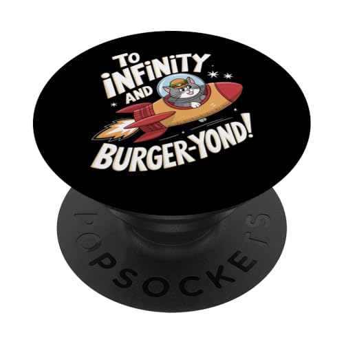 Space Cat Burger Rakete Design PopSockets Klebender PopGrip Space Cat Burger Rakete Design PopSockets Klebender PopGrip von Cosmic Cat Creations