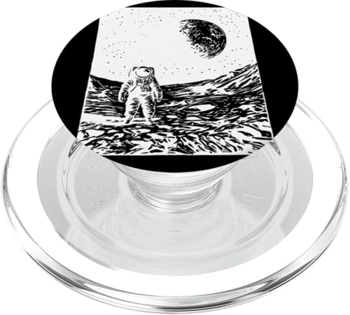 Astronaut blickt auf den Mond PopSockets PopGrip für MagSafe von Cosmic Landscape and Astronaut Artwork