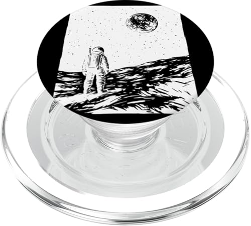 Astronaut blickt auf den Mond PopSockets PopGrip für MagSafe von Cosmic Landscape and Astronaut Artwork