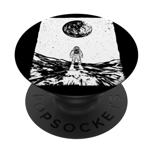 Astronaut blickt auf den Mond Weltraum und die Galaxie Exploration PopSockets Klebender PopGrip Astronaut blickt auf den Mond Weltraum und die Galaxie Exploration PopSockets Klebender PopGrip von Cosmic Landscape and Astronaut Artwork