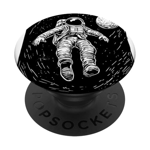 Astronaut schwebt im Weltraum Galaxie Mond PopSockets Klebender PopGrip von Cosmic Landscape and Astronaut Artwork