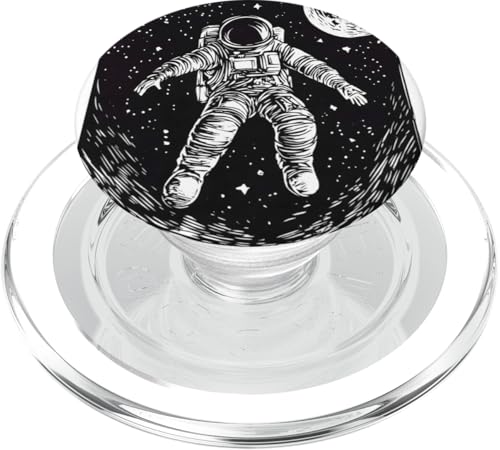 Astronaut schwebt im Weltraum Kunstwerk Galaxie Mond PopSockets PopGrip für MagSafe von Cosmic Landscape and Astronaut Artwork