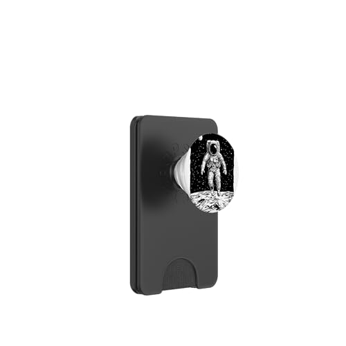 Astronaut schwebt im Weltraum Kunstwerk Galaxie Mond PopSockets PopWallet für MagSafe von Cosmic Landscape and Astronaut Artwork