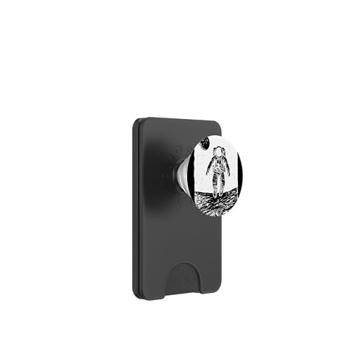 Astronaut schwebt im Weltraum Sci-Fi Ästhetik PopSockets PopWallet für MagSafe von Cosmic Landscape and Astronaut Artwork