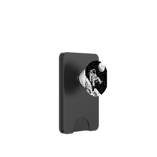 Futuristischer Astronaut schwebt im Weltraum PopSockets PopWallet für MagSafe von Cosmic Landscape and Astronaut Artwork