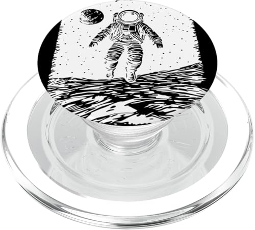 Futuristischer Astronaut schwebt im Weltraum Sci-Fi Ästhetik PopSockets PopGrip für MagSafe von Cosmic Landscape and Astronaut Artwork