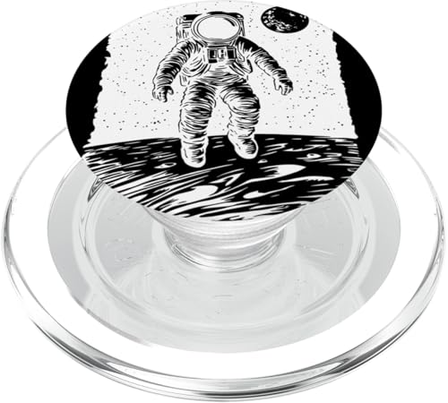Futuristischer Astronaut schwebt im Weltraum Sci-Fi Ästhetik PopSockets PopGrip für MagSafe von Cosmic Landscape and Astronaut Artwork