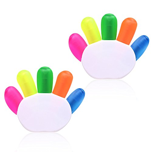 Cosmos ® Fingerform-Textmarker, niedliche fluoreszierende Farben, Aquarellstifte, mehrfarbig, 2 Stück von Cosmos